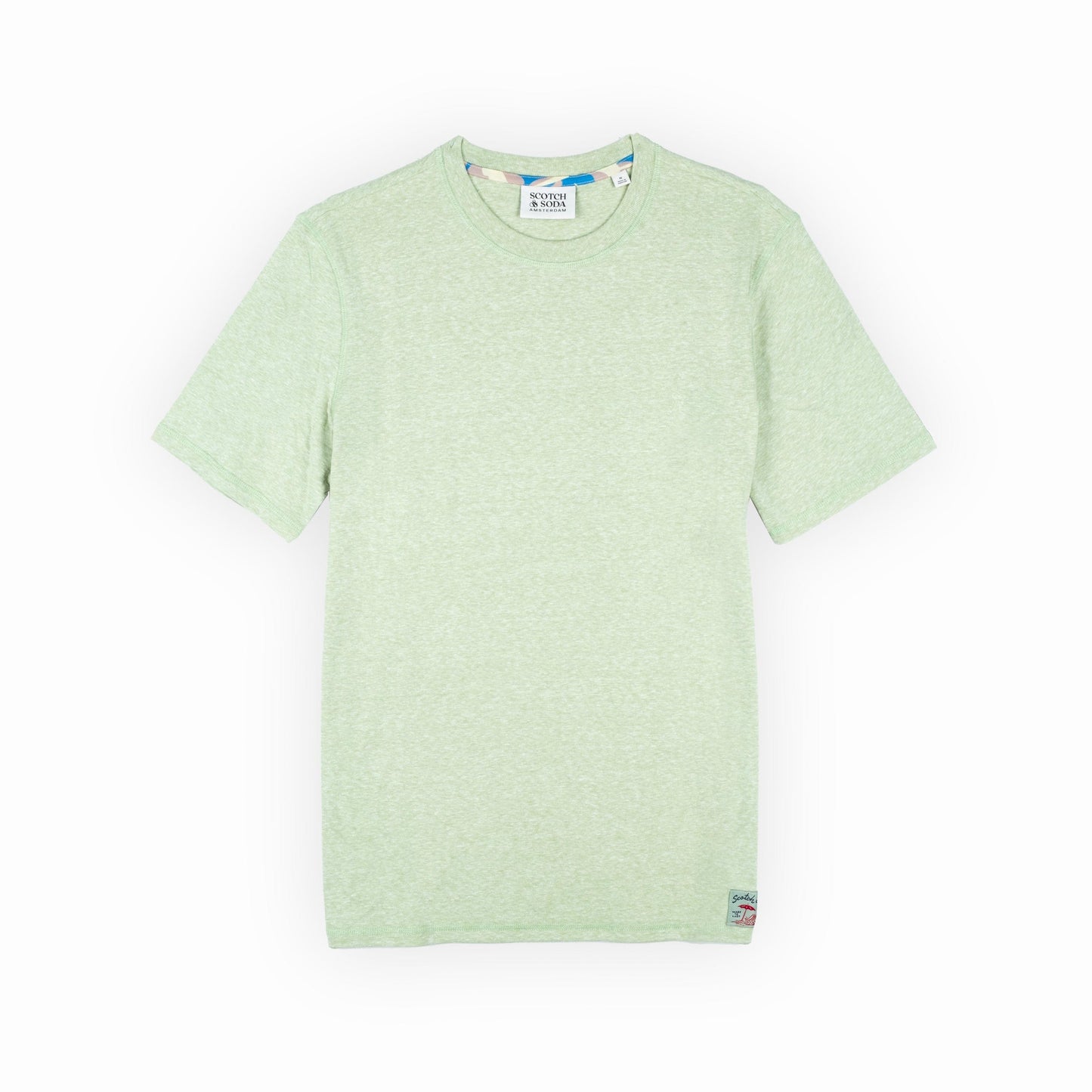 T-Shirt Masculina Scotch&Soda Verde Claro com Detalhes Modernos
