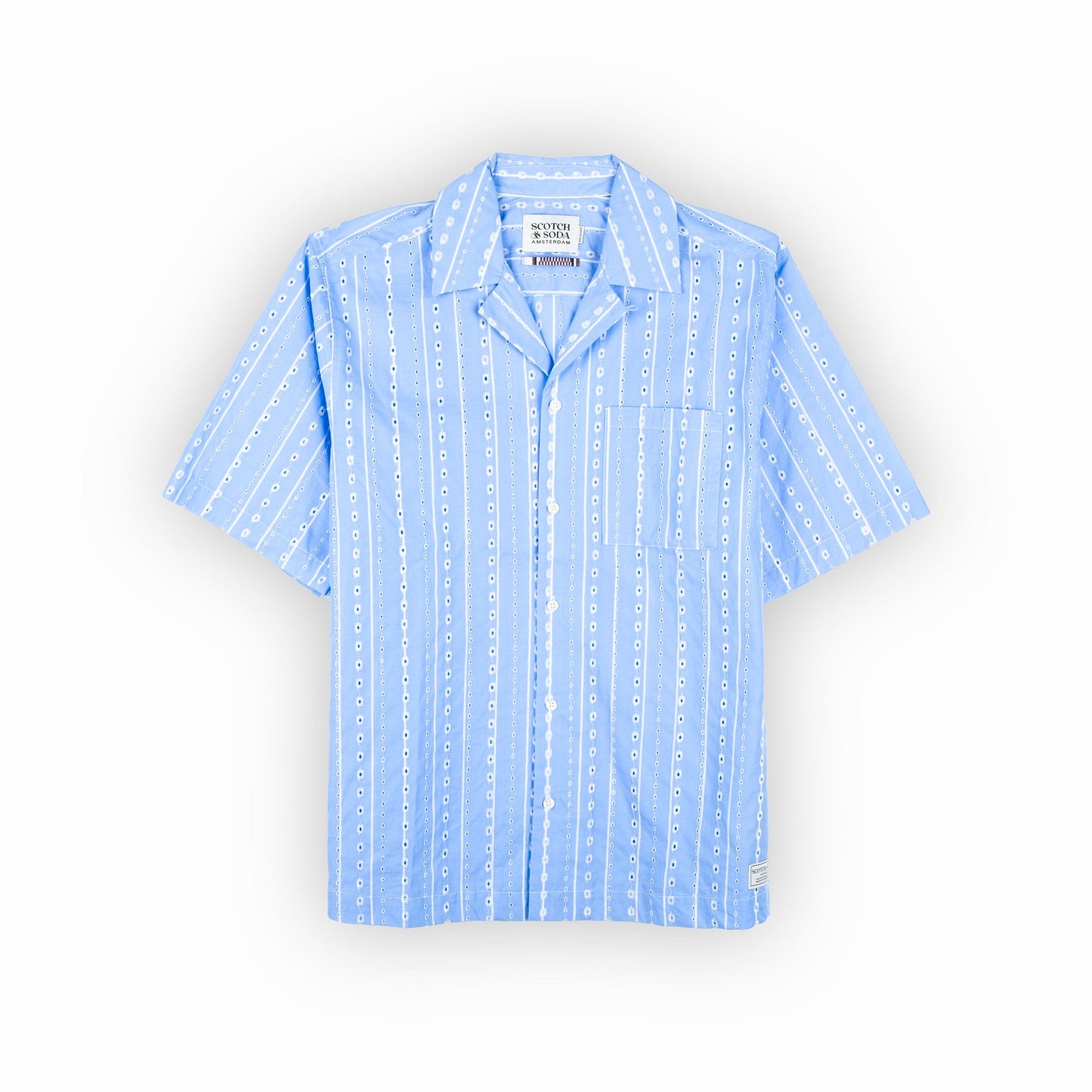 Camisa Masculina Scotch&Soda Azul Com Padrões