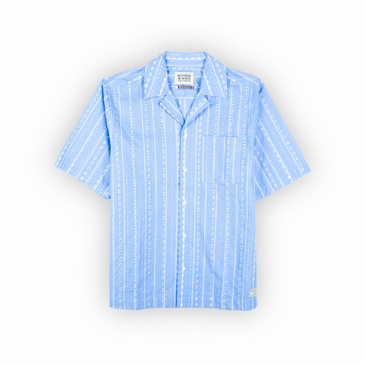 Camisa Masculina Scotch&Soda Azul Com Padrões