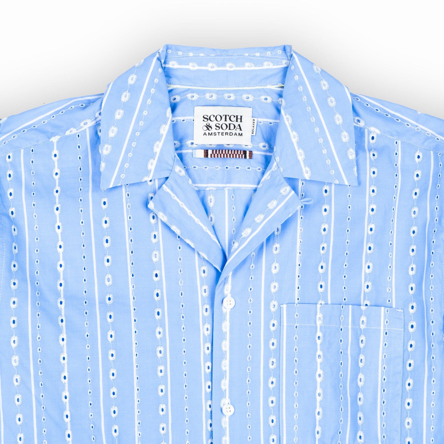 Camisa Masculina Scotch&Soda Azul Com Padrões
