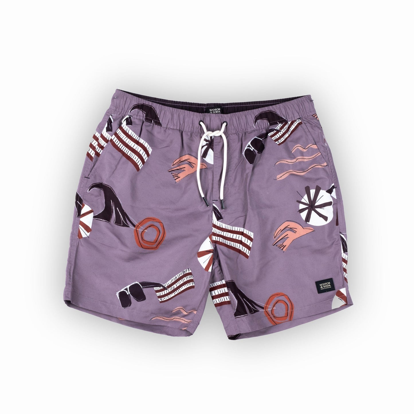 Homem Calções Scotch&Soda Roxo com Estampado Artístico