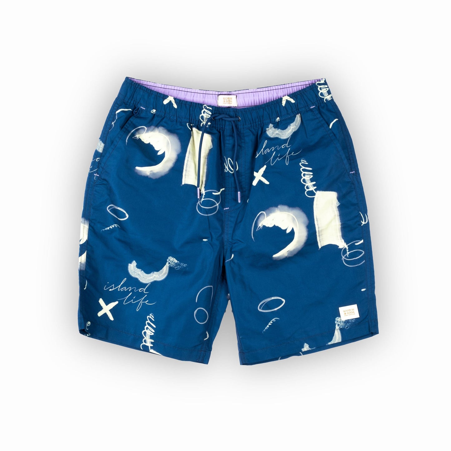 Homem Calções Azuis Scotch&Soda com Estampa Gráfica