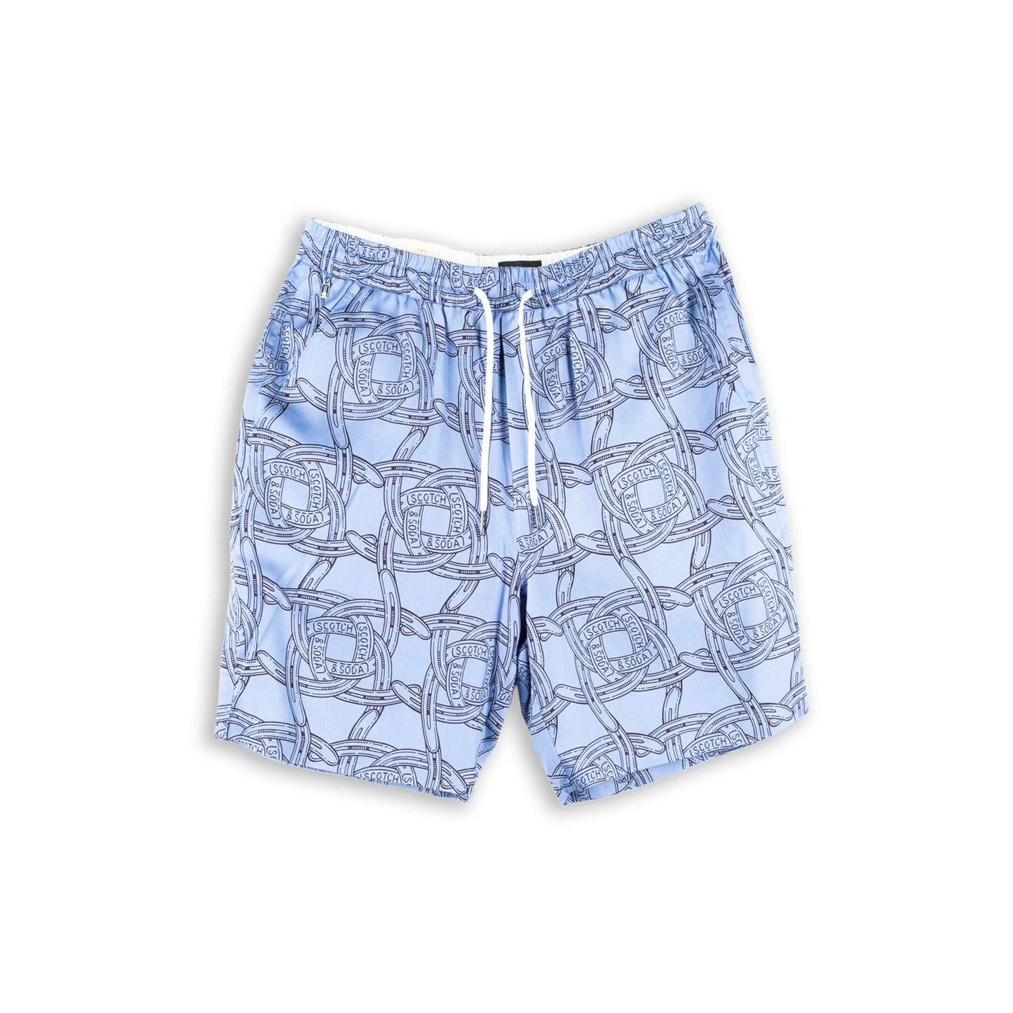 Calções de Banho Homem Scotch & Soda Azul Claro com Padrão Gráfico