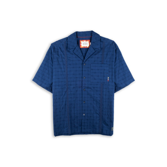 Camisa Homem Scotch & Soda Azul Escuro com Manga Curta e Bolso no Peito
