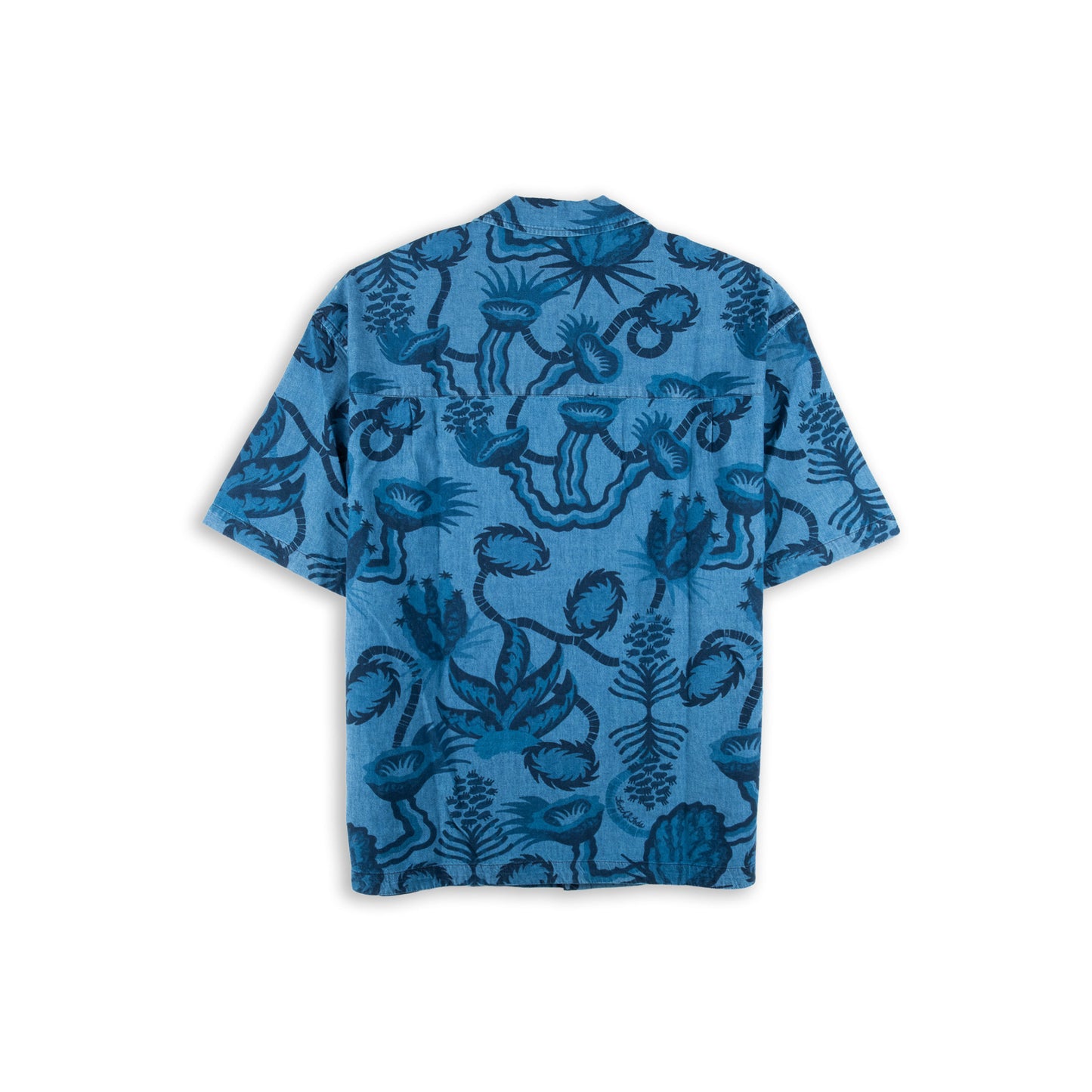 Camisa Homem Scotch & Soda Azul com Estampado Botânico e Manga Curta