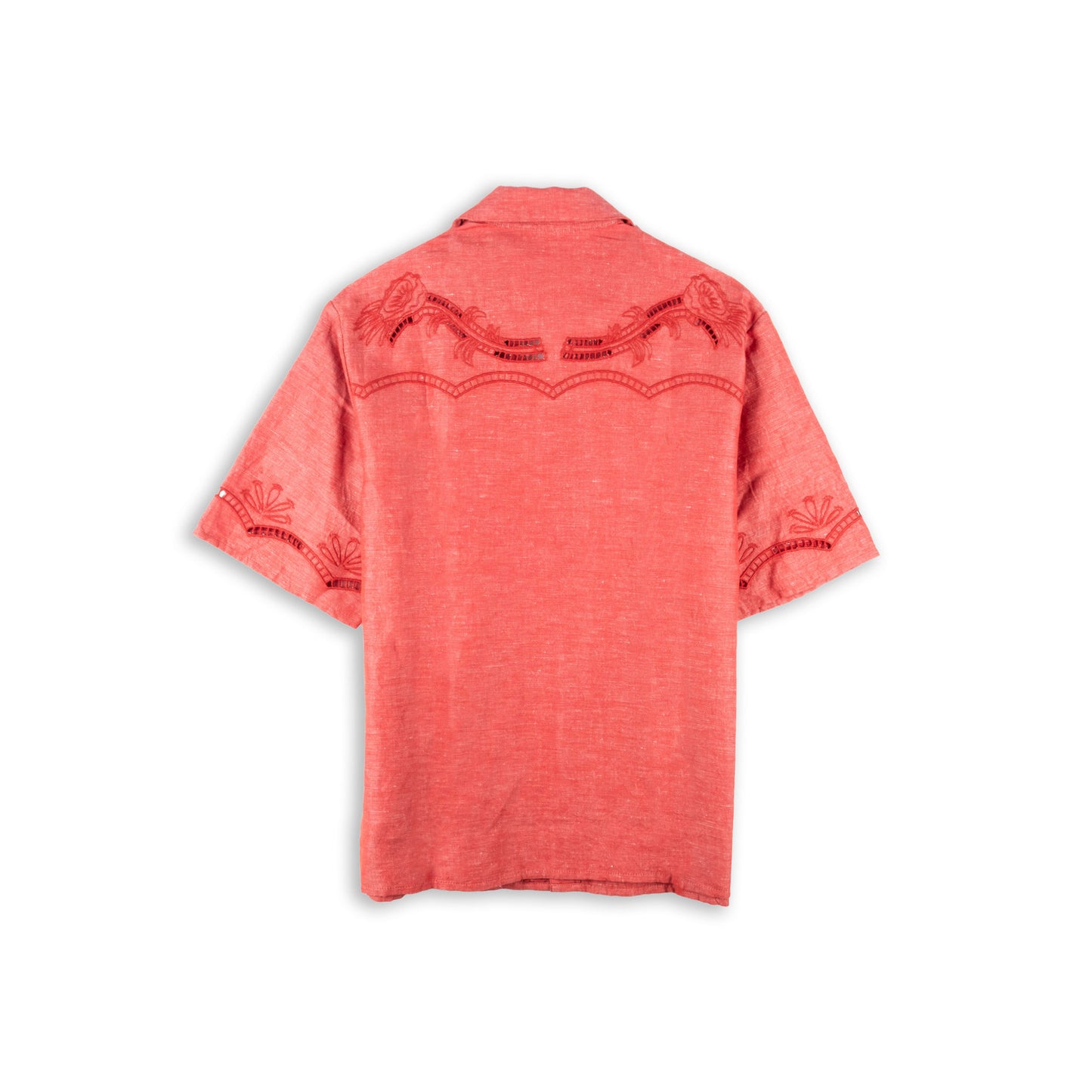 Camisa Homem Scotch & Soda Coral com Bordado Botânico