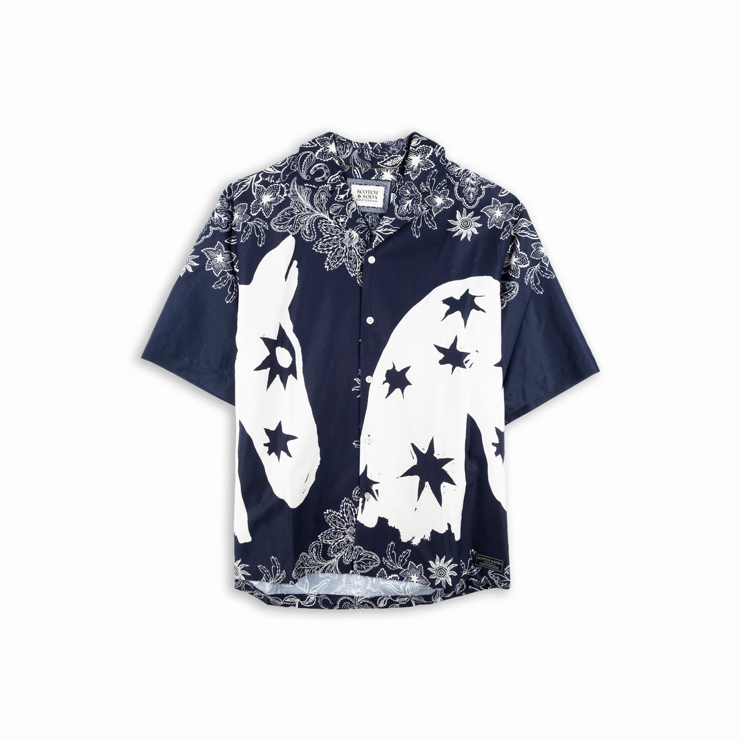 Camisa Homem Scotch & Soda Azul-Marinho com Estrelas
