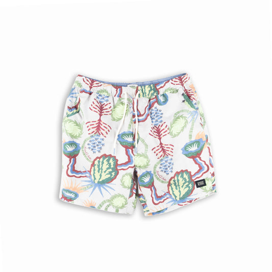 Calções de Banho Homem Scotch & Soda Brancos com Estampado Tropical Multicolor