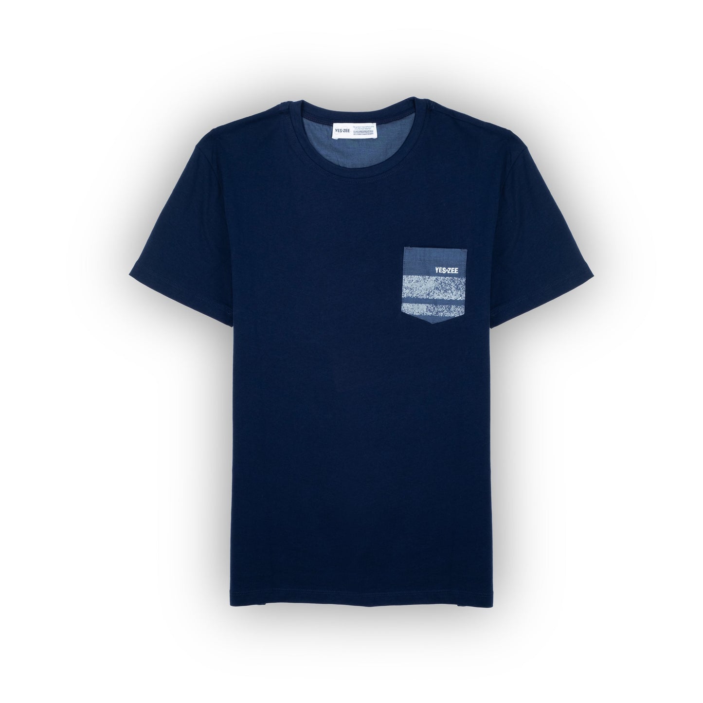 T-Shirt Homem Yes Zee com Bolso Estampado Azul Escuro