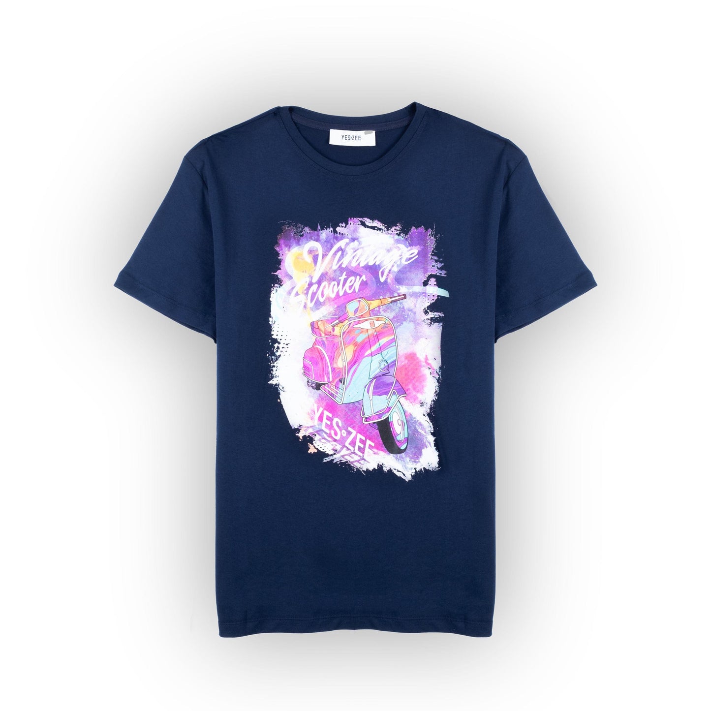 T-Shirt Homem Yes Zee com Estampa Scooter Azul Marinho