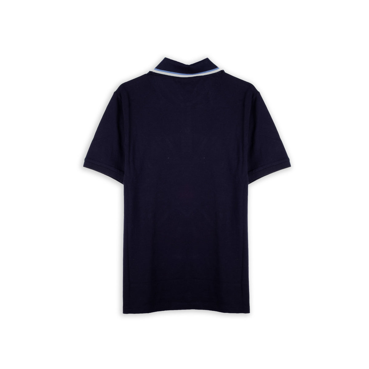 Polo Homem Yes Zee Azul-Marinho com Gola Contrastante
