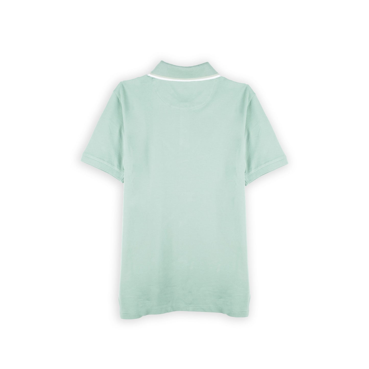 Polo Curto Homem Yes Zee Verde-Menta com Gola Contrastante