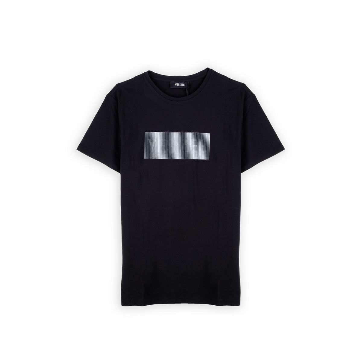 T-Shirt Homem Yes Zee Preta com Gráfico Geométrico