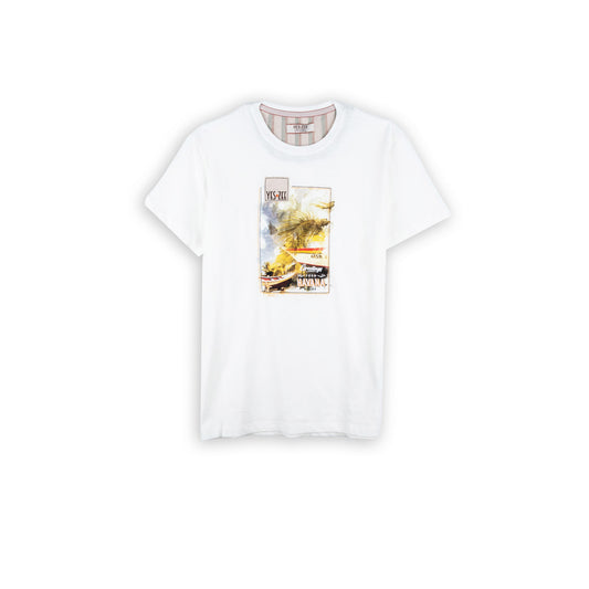 T-Shirt Homem Yes Zee Branca com Gráfico Havana