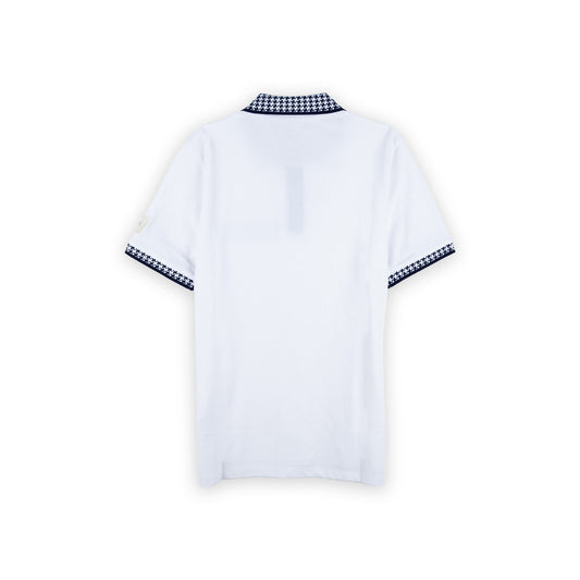 Polo Homem Yes Zee Branco com Gola Estampada
