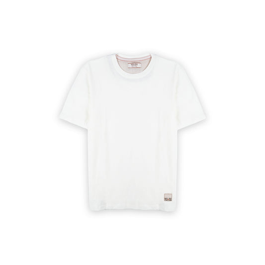 T-Shirt Curta Homem Yes Zee Branca com Aplicação no Rebordo