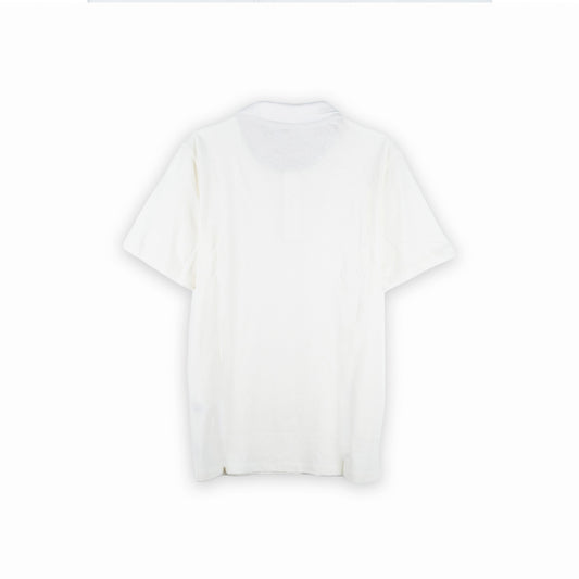 Polo Homem Yes Zee Branco com Botões Contrastantes