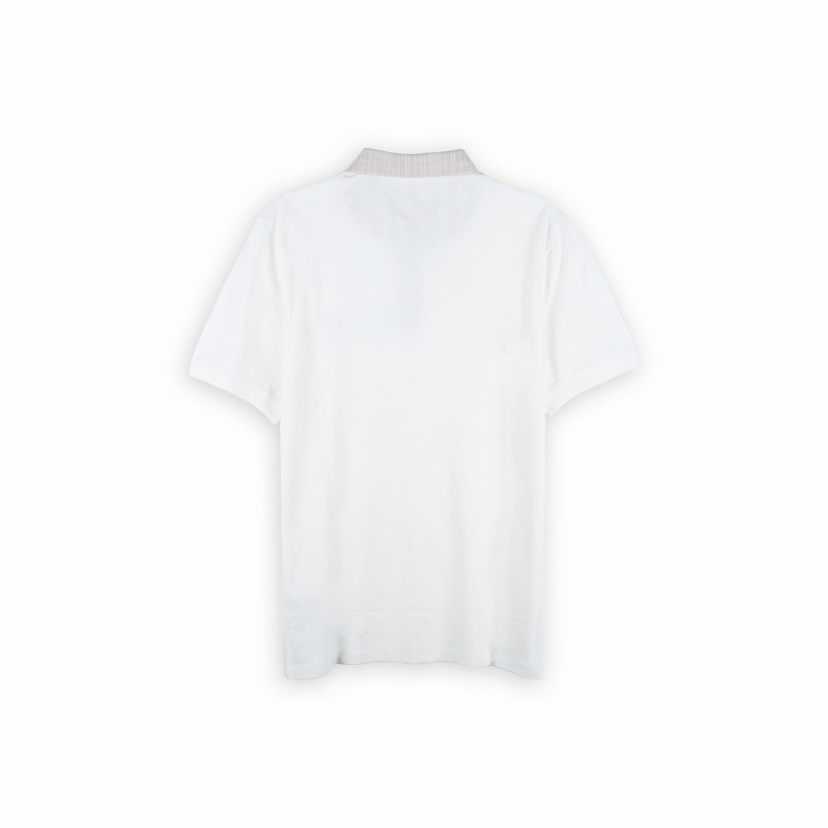 Polo Curto Homem Yes Zee Branco com Gola Contrastante