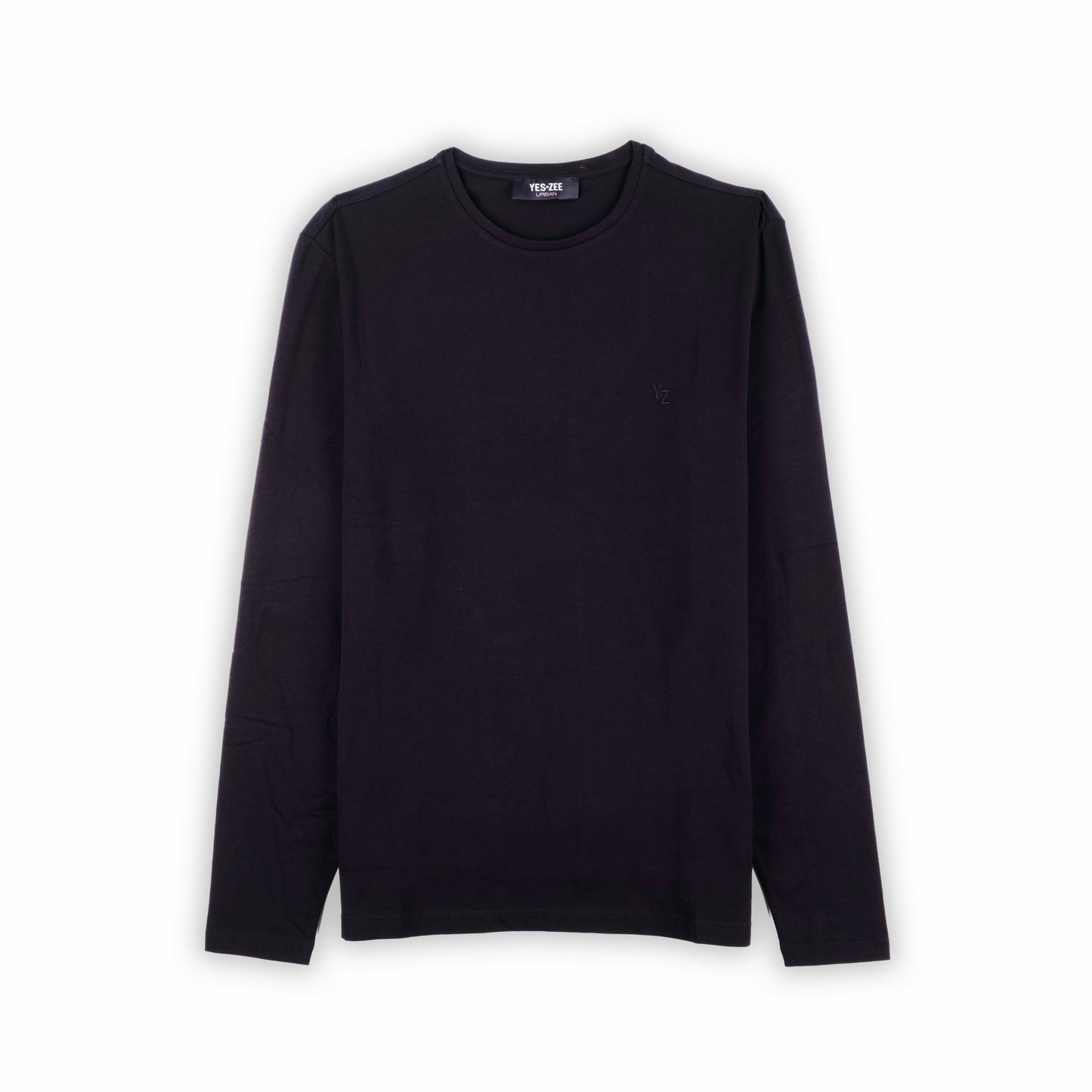 Camisola Homem Yes Zee Azul Escuro Minimalista com Gola Redonda