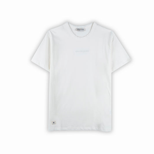 T-shirt Homem Yes Zee Branca com Detalhes Minimalistas