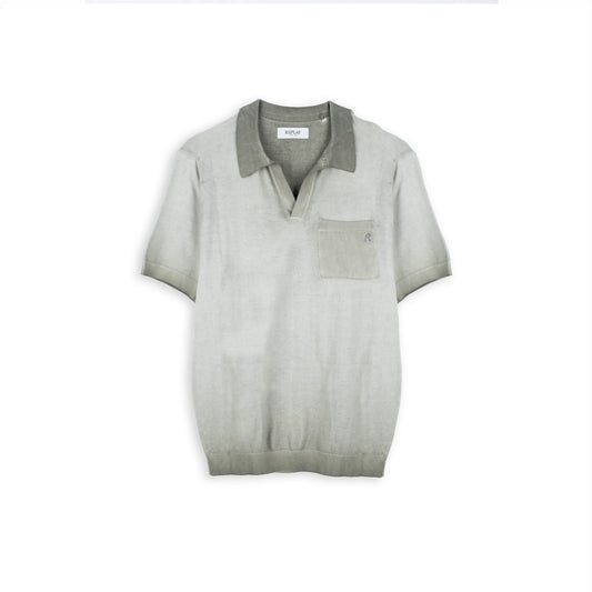 Polo de Malha Homem Replay Verde-Claro com Bolso