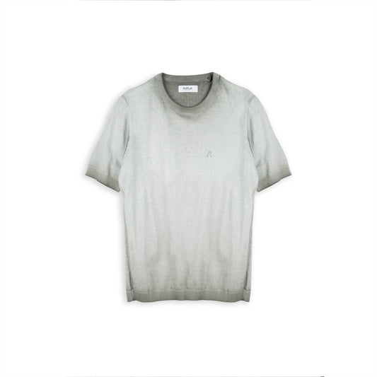 Camisola Homem Replay Verde Claro de Manga Curta com Logótipo Bordado