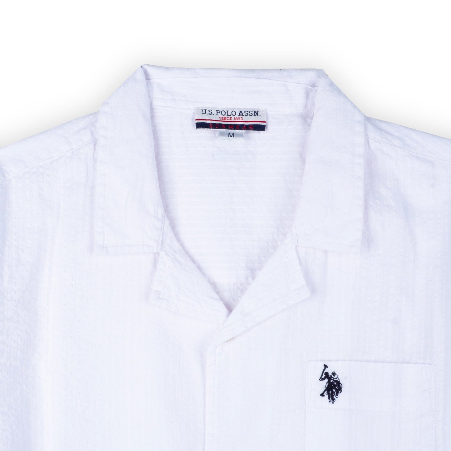 Camisa Us Polo Homem Branca com Bolso