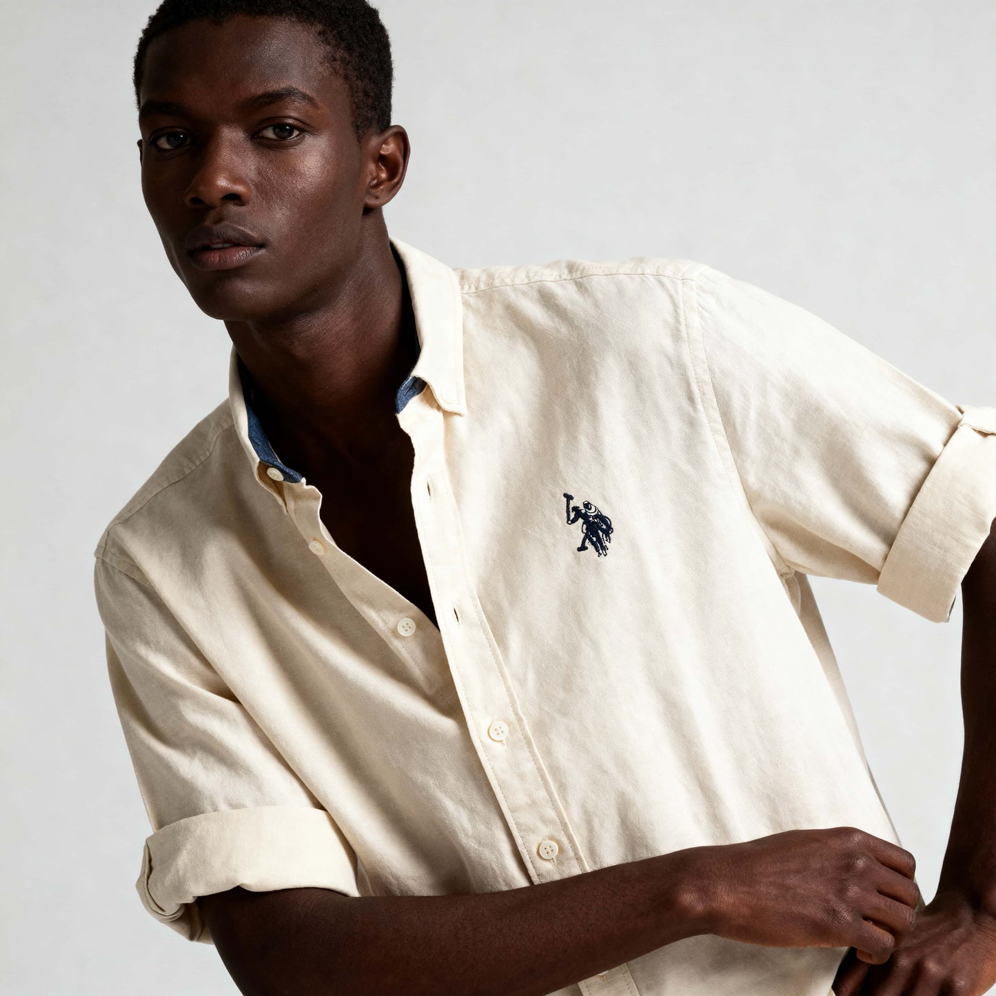 Camisa Us Polo Homem Bege