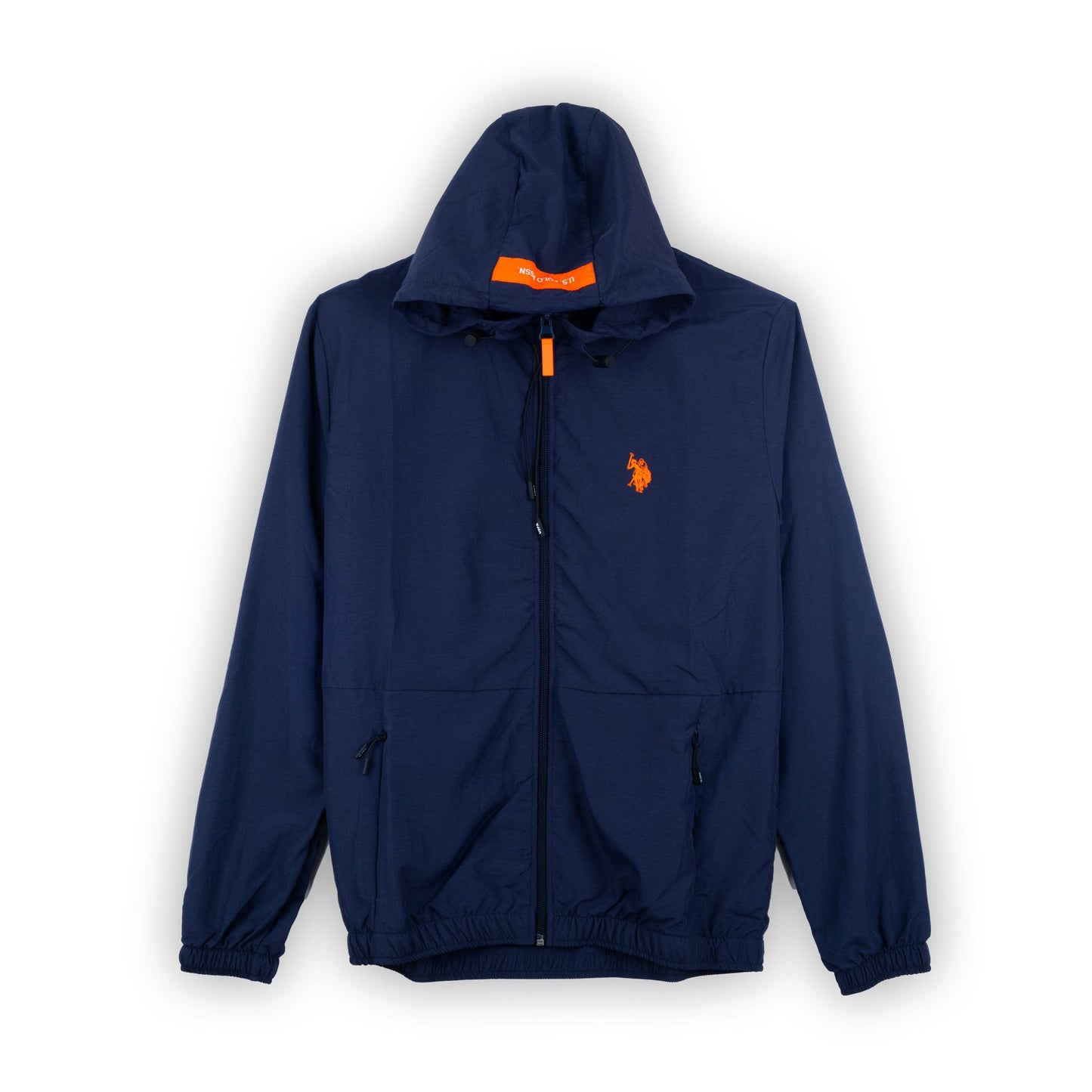 Casaco Hoodie Homem US Polo Azul Marinho com Detalhes em Laranja