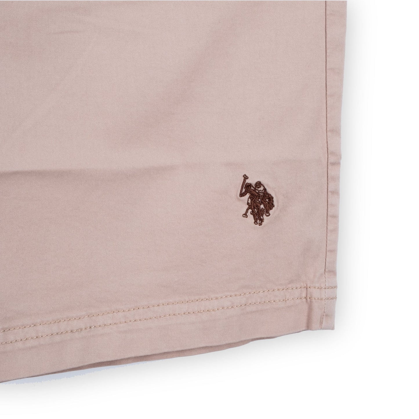 Calções Homem US Polo Bege Casual com Bordado de Logótipo