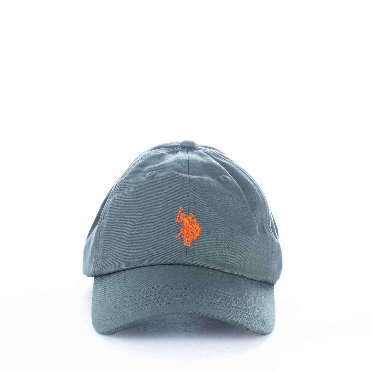 Boné US Polo Verde com Logótipo Laranja Bordado