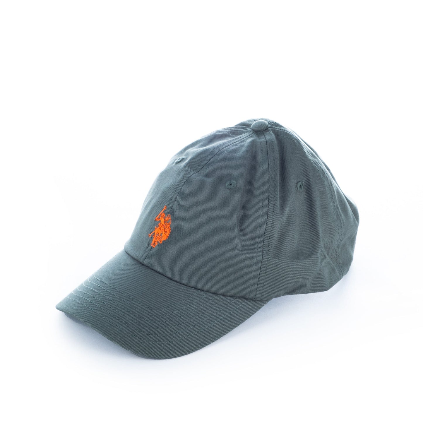 Boné US Polo Verde com Logótipo Laranja Bordado