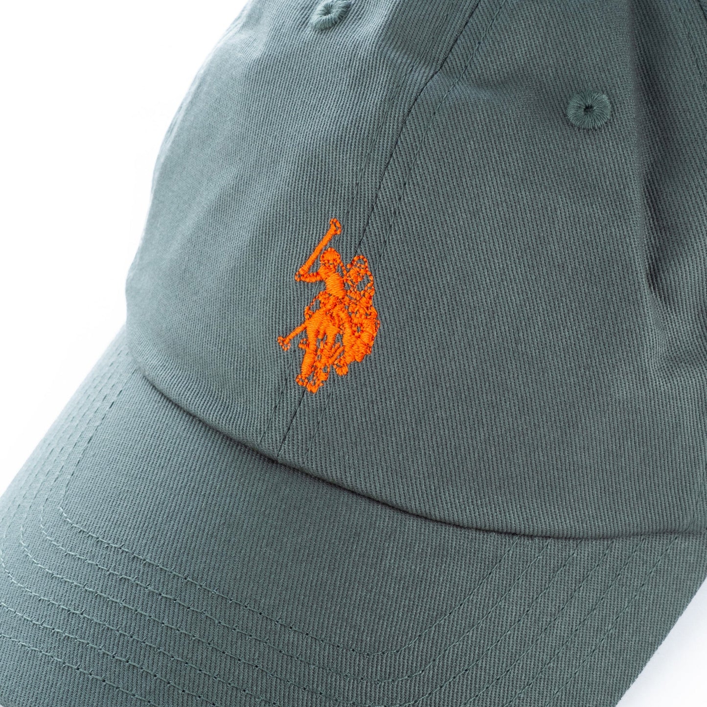 Boné US Polo Verde com Logótipo Laranja Bordado