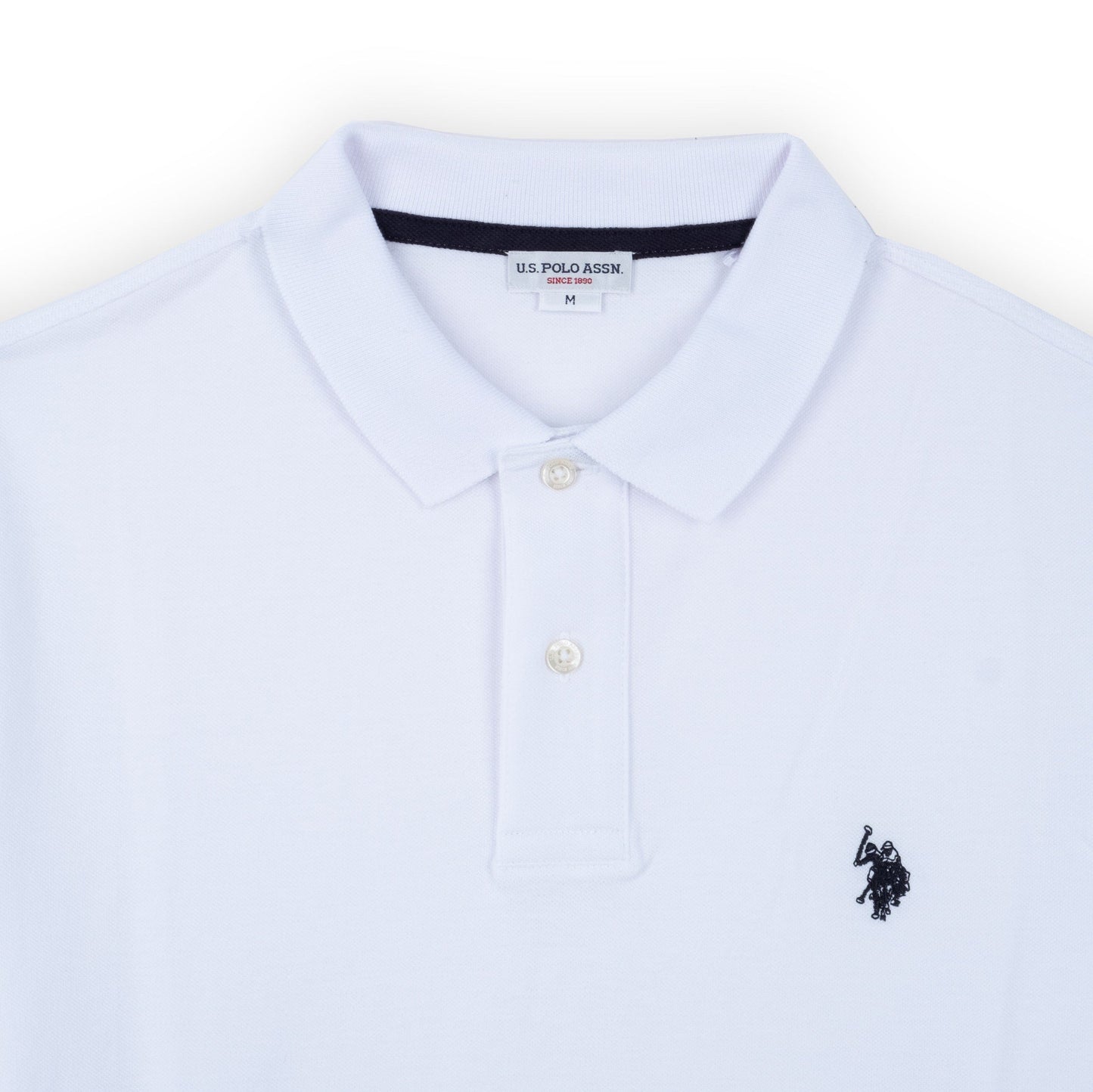 Polo Homem US Polo Branco com Logótipo Bordado