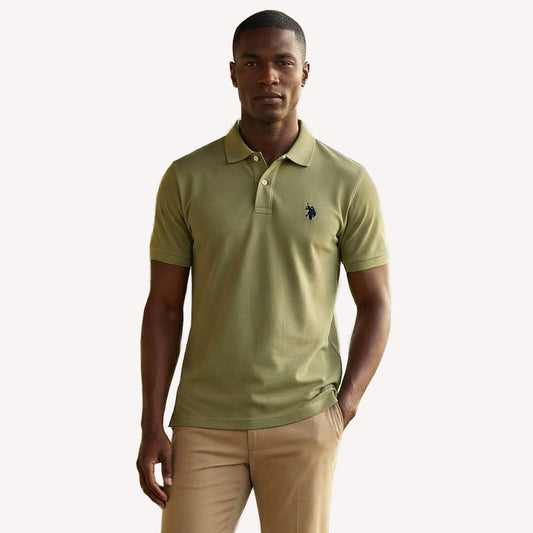 Polo Homem US Polo Verde com Logótipo Bordado