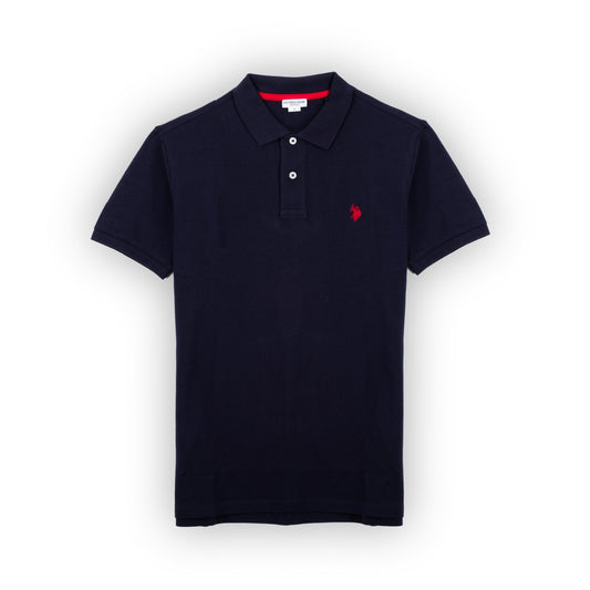 Polo Homem US Polo Azul Marinho com Logótipo Vermelho Bordado