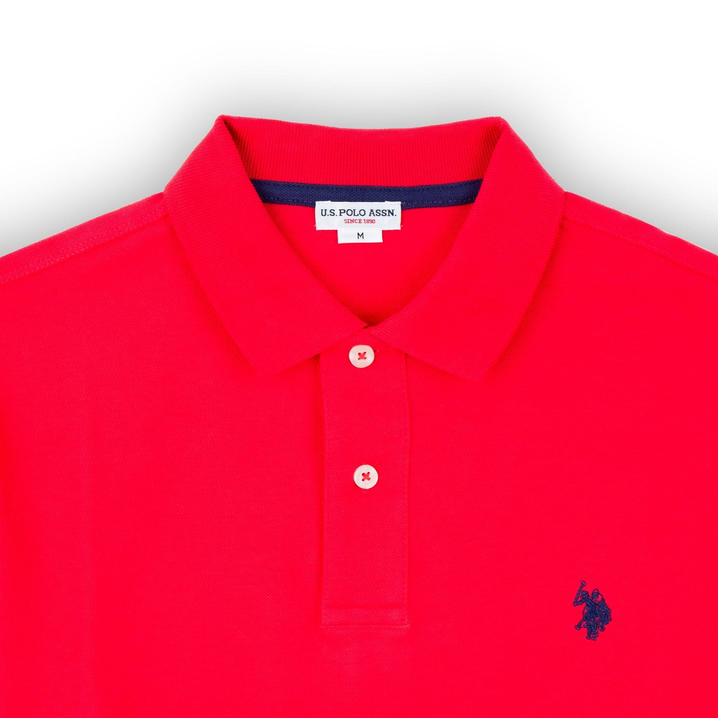 Polo Homem US Polo Vermelho com Logótipo Azul Bordado