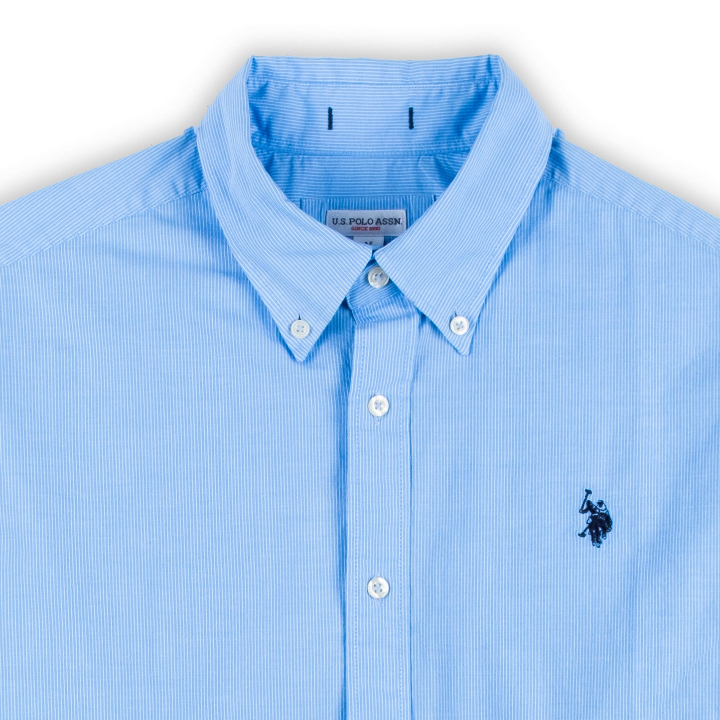Camisa Homem Azul US Polo com Logo Bordado