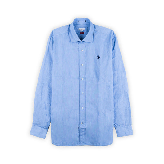 Camisa Homem Clássica para US Polo Azul com Bordado Exclusivo