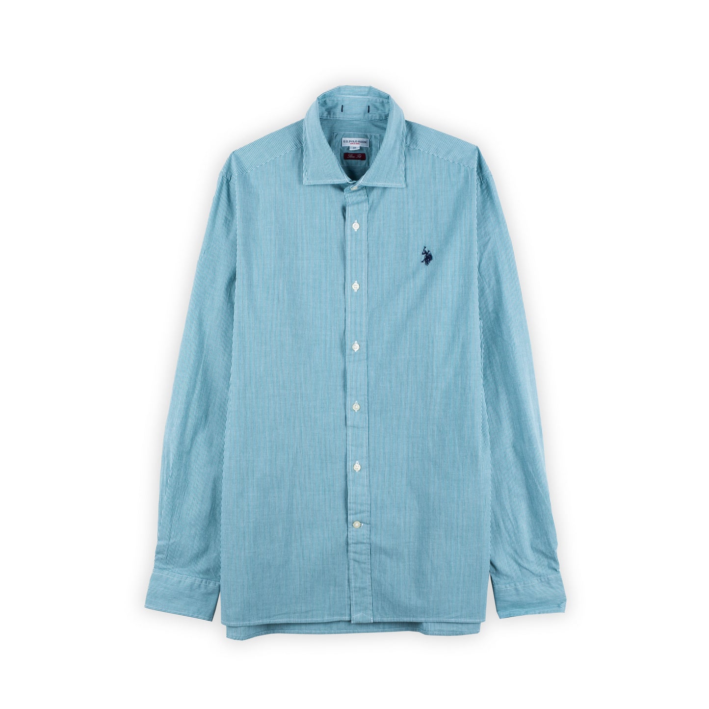 Camisa Homem US Polo Azul Claro Manga Longa