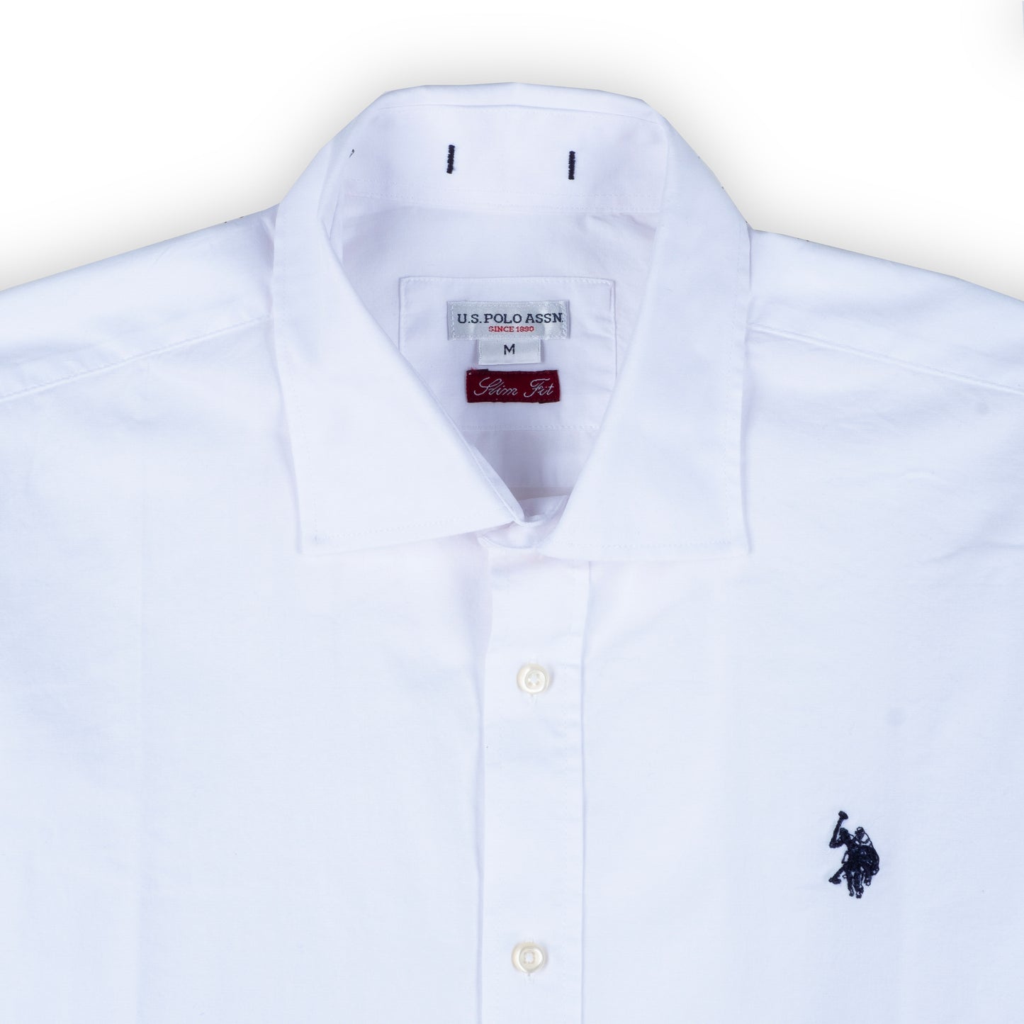 Camisa Homem US Polo Branca Classic com Logo Bordado
