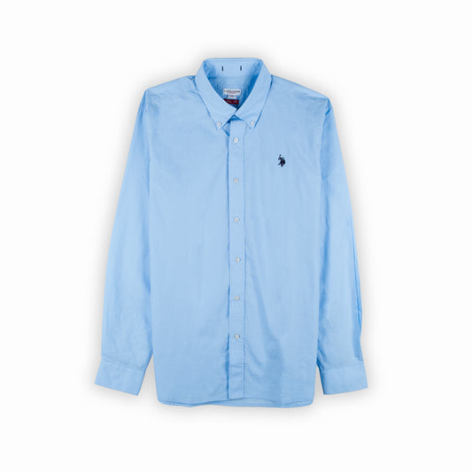 Camisa Clássica Homem US Polo Azul Claro com Logo