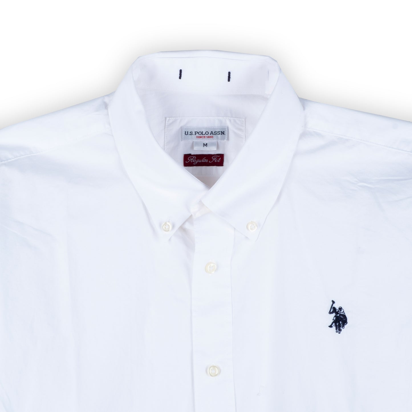 Camisa Homem US Polo Branca Clássica com Logo Bordado