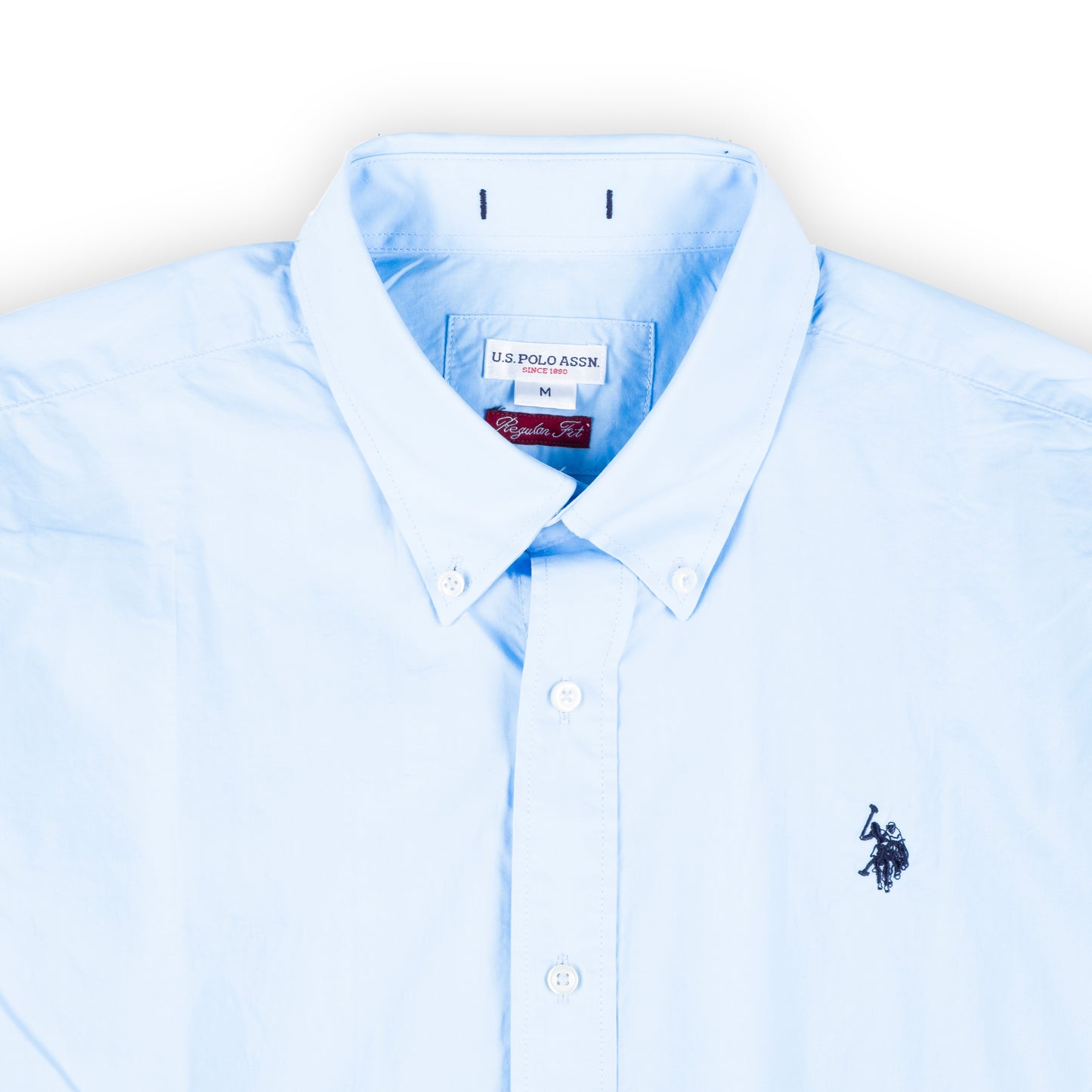 Camisa Polo Homem US Polo Azul Claro com Logótipo Bordado