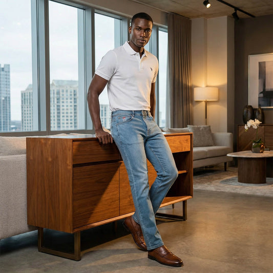 Calças Jeans Homem US Polo Azul Claro