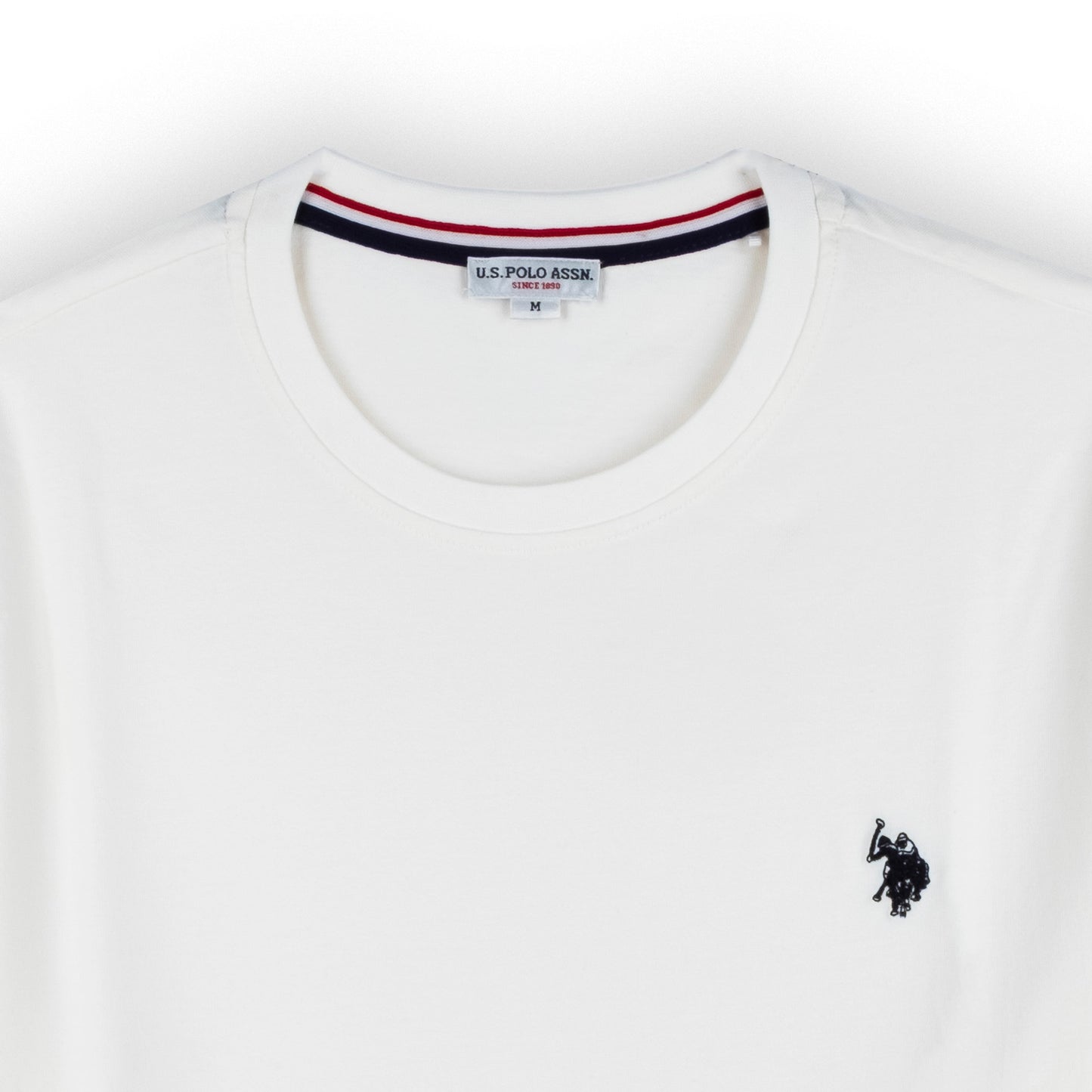 T-Shirt Homem US Polo Branca com Logo Bordado