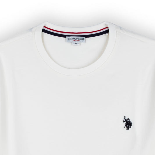 T-Shirt Homem US Polo Branca com Logo Bordado