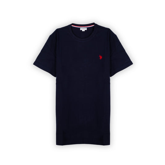 T-Shirt Homem US Polo Azul Marinho com Logo Vermelho