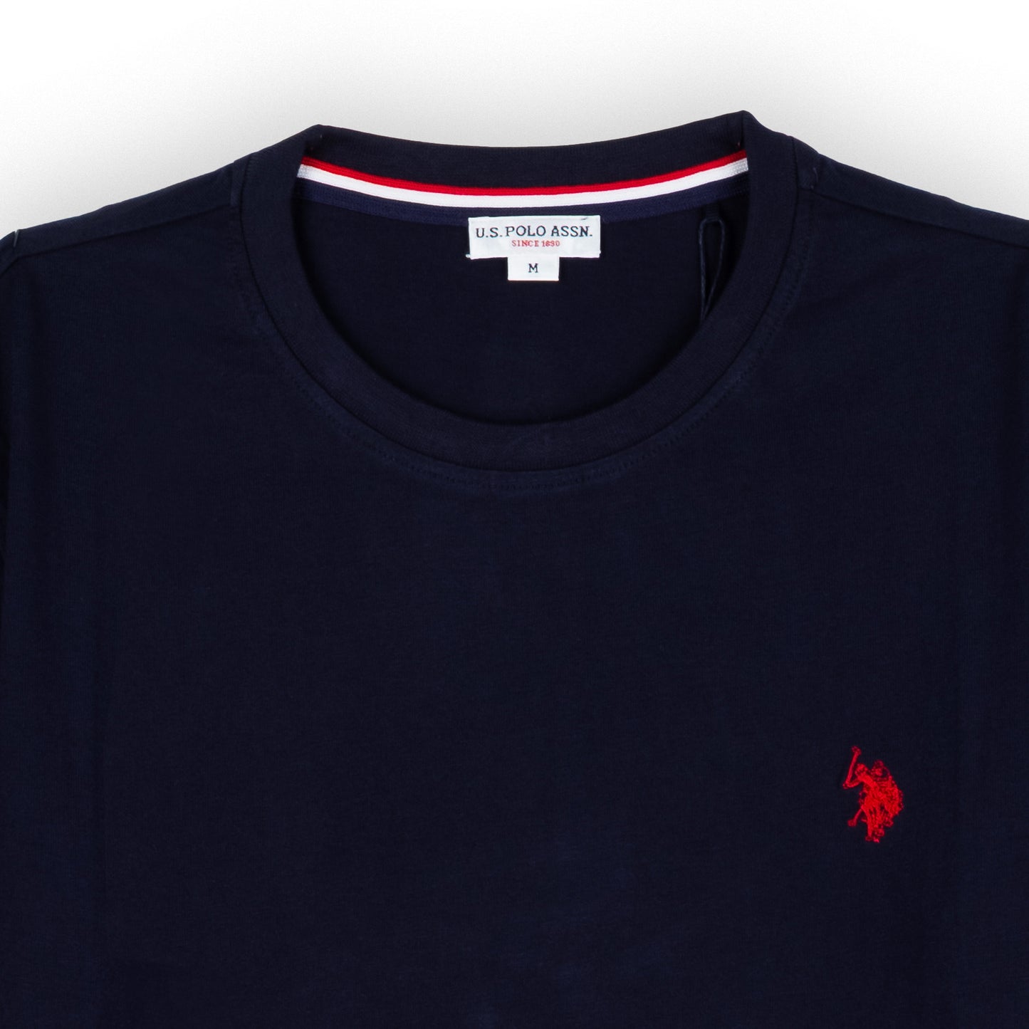 T-Shirt Homem US Polo Azul Marinho com Logo Vermelho