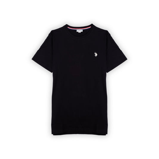 T-Shirt Homem US Polo Preta com Logo Bordado